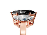 Rose gold Three-Stone Fancy Black Marquise Cut Cut Diamond Engagement Ring with Flat Band and Four-Prong Setting_17
