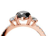Rose gold Three-Stone Fancy Black Marquise Cut Cut Diamond Pavé Band with Prong Setting_19