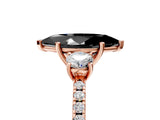 Rose gold Three-Stone Fancy Black Marquise Cut Cut Diamond Pavé Band with Prong Setting_20