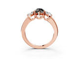 Rose gold Three-Stone Fancy Black Marquise Cut Cut Diamond Ring with Channel Set Band and Four-Prong Setting_27