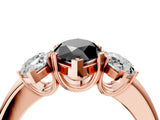 Rose gold Three-Stone Fancy Black Marquise Cut Cut Diamond Ring with Channel Set Band and Four-Prong Setting_28