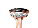 Rose gold Three-Stone Fancy Black Marquise Cut Cut Diamond Ring with Channel Set Band and Four-Prong Setting_29