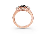 Rose gold Three-Stone Fancy Black Marquise Cut Cut Diamond Ring with Prong Setting and Classic Band_3
