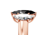 Rose gold Three-Stone Fancy Black Marquise Cut Cut Diamond Ring with Prong Setting and Classic Band_5