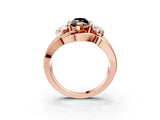 Rose gold Three-Stone Fancy Black Marquise Cut Cut Diamond Split Shank Prong Set Ring_3