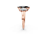 Rose gold Three-Stone Fancy Black Marquise Cut Cut Solitaire Ring with Classic Prong Setting_2