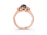 Rose gold Three-Stone Fancy Black Marquise Cut Cut Solitaire Ring with Classic Prong Setting_3