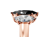 Rose gold Three-Stone Fancy Black Marquise Cut Cut Solitaire Ring with Classic Prong Setting_5
