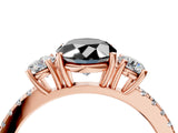 Rose gold Three-Stone Fancy Black Oval Cut Cut Diamond Pavé Band with Prong Setting_19