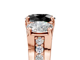 Rose gold Three-Stone Fancy Black Oval Cut Cut Diamond Ring with Channel-Set Band and Four-Prong Setting_17