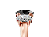Rose gold Three-Stone Fancy Black Oval Cut Cut Diamond Ring with Channel Set Band and Four-Prong Setting_29