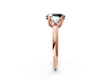 Rose gold Three-Stone Fancy Black Oval Cut Cut Diamond Ring with Trillion Side Stones and Four-Prong Setting_5
