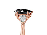 Rose gold Three-Stone Fancy Black Pear Cut Brilliant Diamond Solitaire Ring with Tapered Band and Four-Prong Setting_32