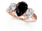 Rose gold Three-Stone Fancy Black Pear Cut Cut Diamond Engagement Ring with Flat Band and Four-Prong Setting_13