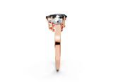 Rose gold Three-Stone Fancy Black Pear Cut Cut Diamond Engagement Ring with Flat Band and Four-Prong Setting_14