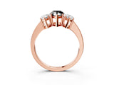 Rose gold Three-Stone Fancy Black Pear Cut Cut Diamond Engagement Ring with Flat Band and Four-Prong Setting_15