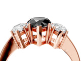 Rose gold Three-Stone Fancy Black Pear Cut Cut Diamond Engagement Ring with Flat Band and Four-Prong Setting_16