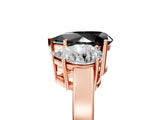 Rose gold Three-Stone Fancy Black Pear Cut Cut Diamond Engagement Ring with Flat Band and Four-Prong Setting_17