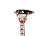 Rose gold Three-Stone Fancy Black Pear Cut Cut Diamond Pavé Band with Prong Setting_20