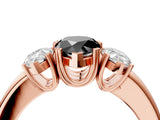Rose gold Three-Stone Fancy Black Pear Cut Cut Diamond Ring with Channel Set Band and Four-Prong Setting_16