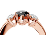 Rose gold Three-Stone Fancy Black Pear Cut Cut Diamond Ring with Channel Set Band and Four-Prong Setting_28