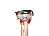 Rose gold Three-Stone Fancy Black Pear Cut Cut Diamond Ring with Channel Set Band and Four-Prong Setting_29