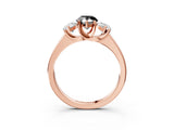 Rose gold Three-Stone Fancy Black Pear Cut Cut Solitaire Ring with Classic Prong Setting_3