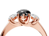 Rose gold Three-Stone Fancy Black Pear Cut Cut Solitaire Ring with Classic Prong Setting_4