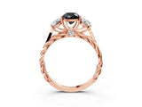 Rose gold Three-Stone Fancy Black Pear Cut Diamond Braided Band Ring with Four-Prong Setting_15