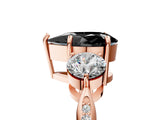 Rose gold Three-Stone Fancy Black Pear Cut Diamond Channel Set Engagement Ring with Prong Setting_17