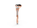 Rose gold Three-Stone Fancy Black Pear Cut Diamond Pavé Band with Four-Prong Setting_2