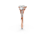 Rose gold Three-Stone Fancy Black Pear Cut Diamond Ring with Pavé Band and Prong Setting_38