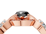 Rose gold Three-Stone Fancy Black Pear Cut Diamond Wave Pave Band with Prong Setting_22