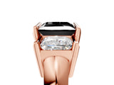 Rose gold Three Stone Fancy Black Princess Cut Cut Channel Set Diamond Ring_5