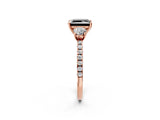Rose gold Three-Stone Fancy Black Princess Cut Cut Diamond Pavé Band with Prong Setting_29