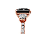 Rose gold Three-Stone Fancy Black Princess Cut Cut Diamond Pavé Band with Prong Setting_32