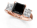 Rose gold Three-Stone Fancy Black Princess Cut Cut Diamond Ring with Channel Set Band and Four-Prong Setting_25