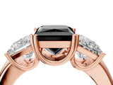 Rose gold Three-Stone Fancy Black Princess Cut Cut Diamond Ring with Channel Set Band and Four-Prong Setting_28