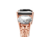 Rose gold Three-Stone Fancy Black Princess Cut Cut Diamond Ring with Channel-Set Band and Prong Setting_5