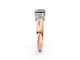 Rose gold Three-Stone Fancy Black Princess Cut Cut Diamond Ring with Prong Setting and Classic Band_2