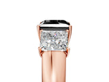 Rose gold Three-Stone Fancy Black Princess Cut Cut Diamond Ring with Prong Setting and Classic Band_5