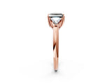 Rose gold Three-Stone Fancy Black Princess Cut Cut Diamond Ring with Trillion Side Stones and Four-Prong Setting_5