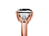 Rose gold Three-Stone Fancy Black Princess Cut Cut Diamond Ring with Trillion Side Stones and Four-Prong Setting_8