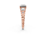 Rose gold Three-Stone Fancy Black Princess Cut Diamond Braided Band Ring with Four-Prong Setting_14