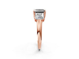 Rose gold Three-Stone Fancy Black Princess Cut Diamond Engagement Ring with Prong Setting_5