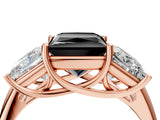 Rose gold Three-Stone Fancy Black Princess Cut Diamond Engagement Ring with Prong Setting_7