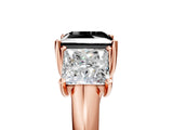 Rose gold Three-Stone Fancy Black Princess Cut Diamond Engagement Ring with Prong Setting_8