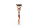Rose gold Three-Stone Fancy Black Princess Cut Diamond Pavé Band with Four-Prong Setting_2