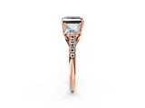 Rose gold Three-Stone Fancy Black Princess Cut Diamond Ring with Pavé Band and Prong Setting_26
