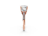 Rose gold Three-Stone Fancy Black Princess Cut Diamond Ring with Pavé Band and Prong Setting_38
